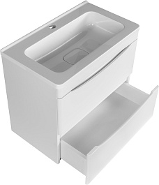 Style Line Мебель для ванной Бергамо Мини 60 подвесная белая Люкс антискрейтч Plus – фотография-4